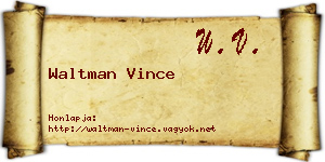 Waltman Vince névjegykártya